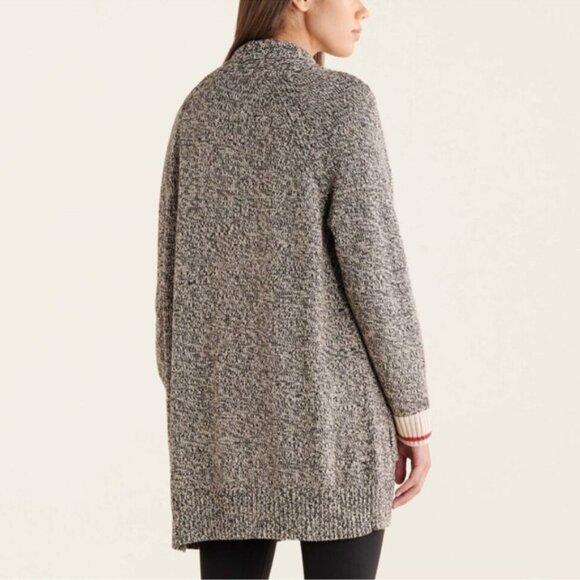 ROOTS Cabin Shawl Cotton Open Cardigan Sweater Knit Pockets Slits Lightweight M - Picture 14 of 15